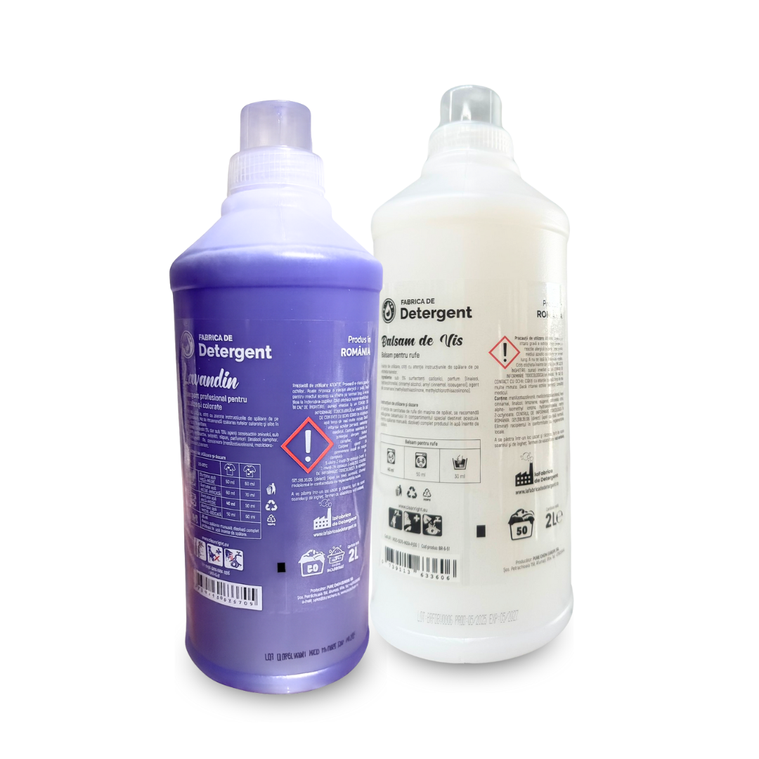 Pachetul cu 1x Detergent Lavandin 2L + 1x Balsam de Vis 2L