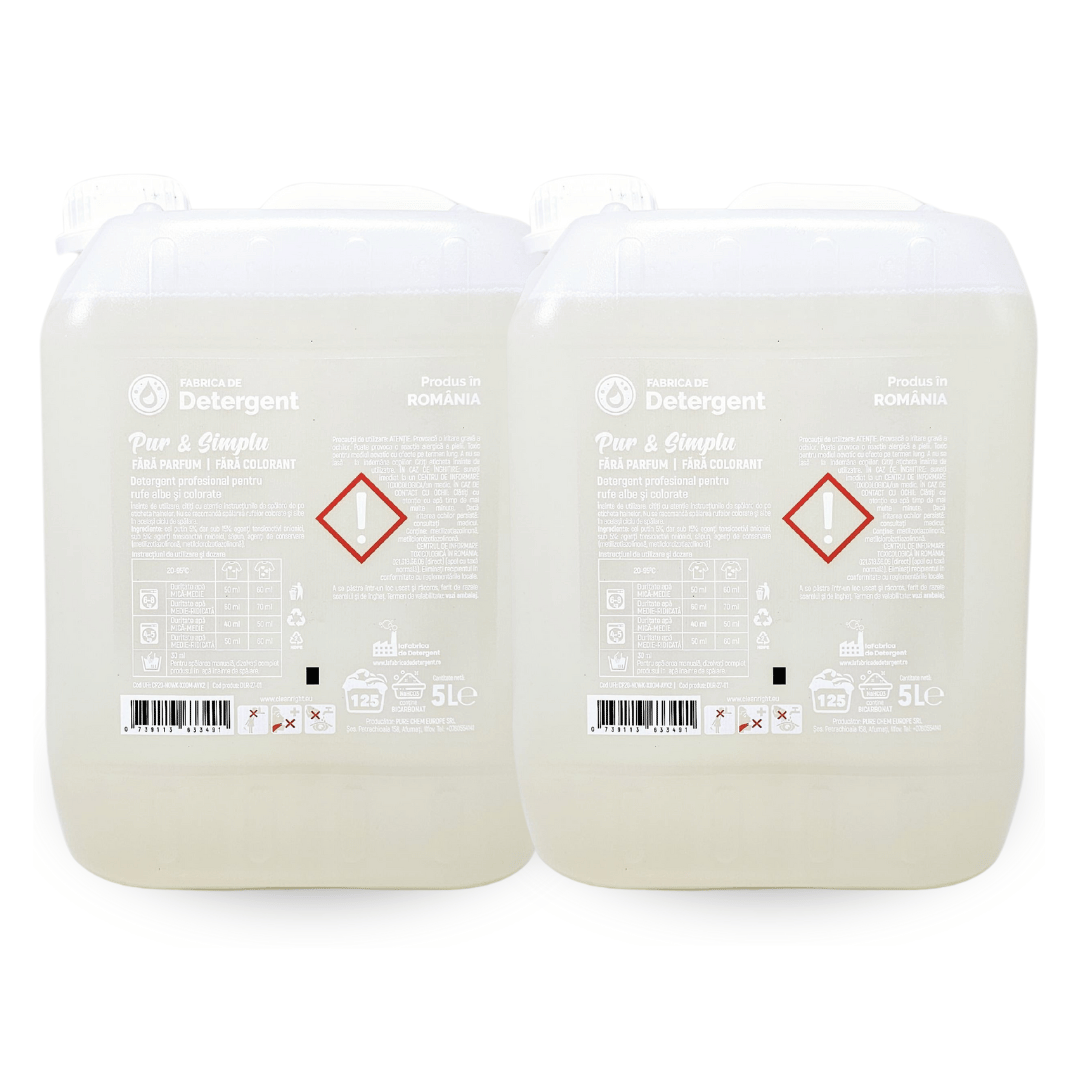 Pachetul cu 2x Detergent Pur si Simplu- Fara Parfum
