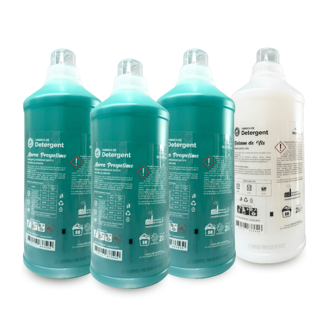 Pachetul cu 3x Detergent Marea Prospetime 2L + 1x Balsam de Vis 2L