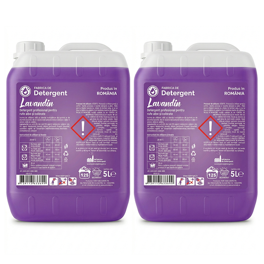 Pachetul 2x Detergent Profesional Lavandin 5L – 250 Spălări, Parfum Intens de Lavandă