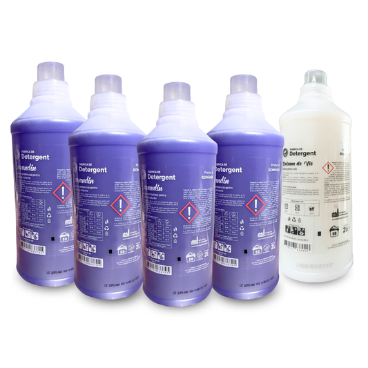 Pachetul cu 4x Detergent Lavandin 2L + 1x Balsam de Vis 2L