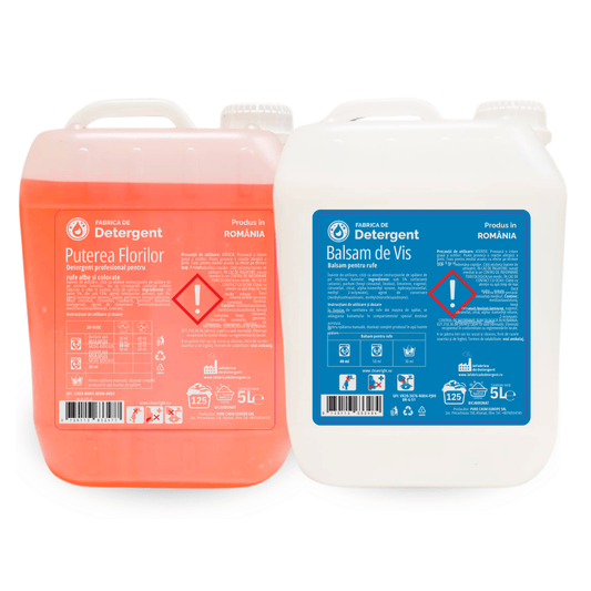 Pachetul cu 1x Detergent Puterea Florilor + 1x Balsam de vis