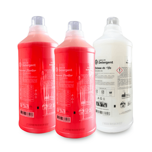 Pachetul cu 2x Detergent Puterea Florilor 2L + 1x Balsam de Vis 2L