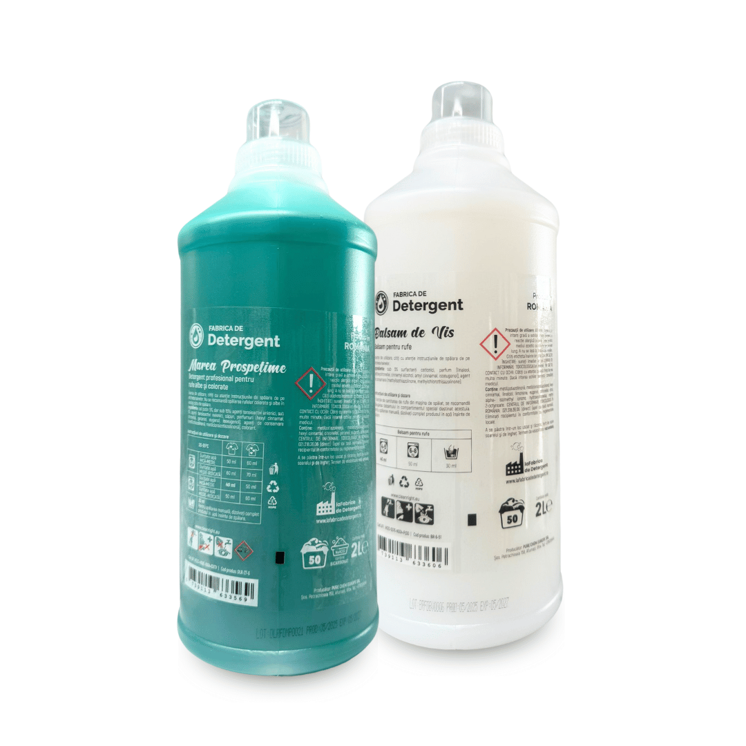 Pachetul cu 1x Detergent Marea Prospetime 2L + 1x Balsam de Vis 2L