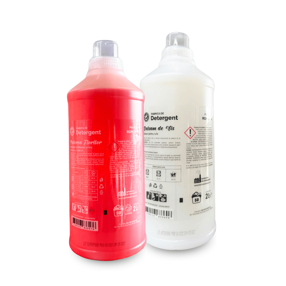 Pachetul cu 1x Detergent Puterea Florilor 2L + 1x Balsam de Vis 2L
