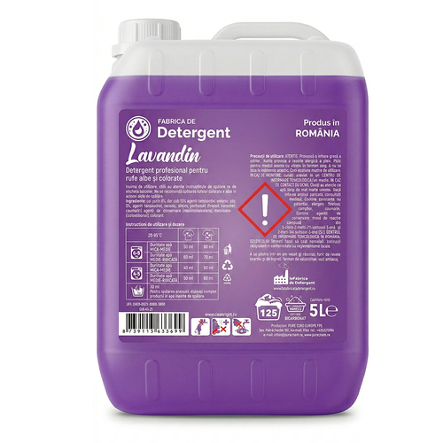 Detergent Profesional Lavandin 5L – 125 Spălări, Parfum Intens de Lavandă
